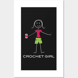 Funny Womens Crochet Girl Illustration Posters and Art